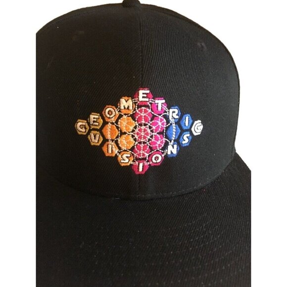 Black Geometric Visions Hat Cap Snapback One Size - Picture 2 of 6